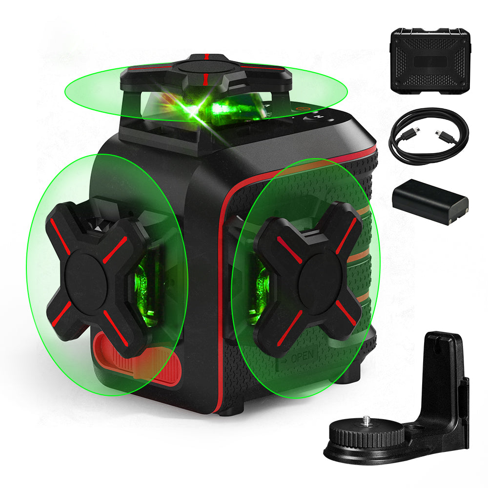 MAGPIE VADER 3D: 3x360° Laser, 12 Green Lasers with Self-leveling, 3D Vertical & Horizontal Line, 2600mAh Battery (Carrying Bag Included)