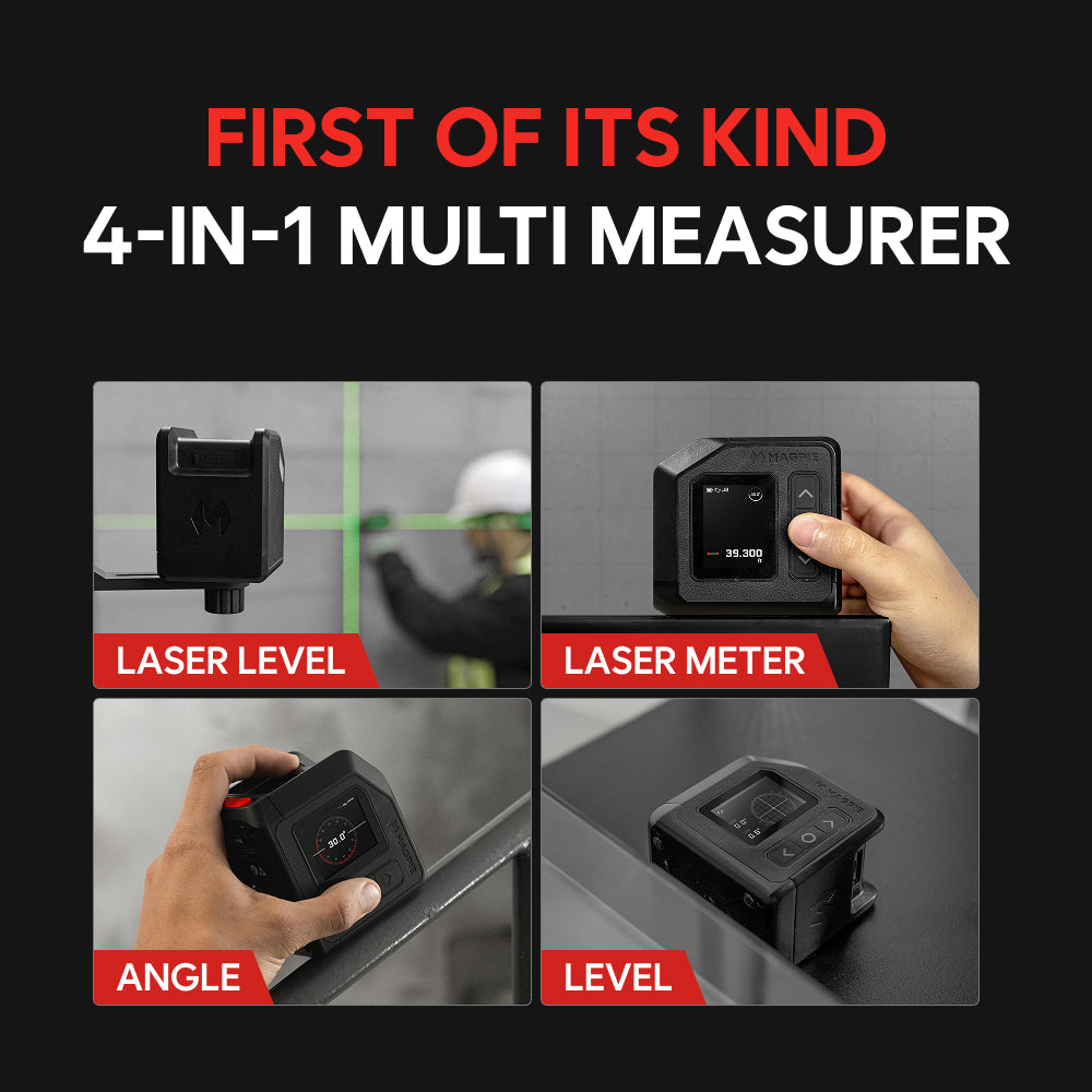 MAGPIE NOVA: 4-in-1 Green Cross Line Laser Level, Laser Distance Meter, Angle & Level Finder