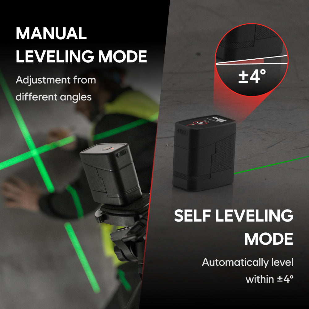 MAGPIE VADER Mini: Ultra-Compact Rechargeable Green Cross Line Laser Level, 100 ft (30 m)