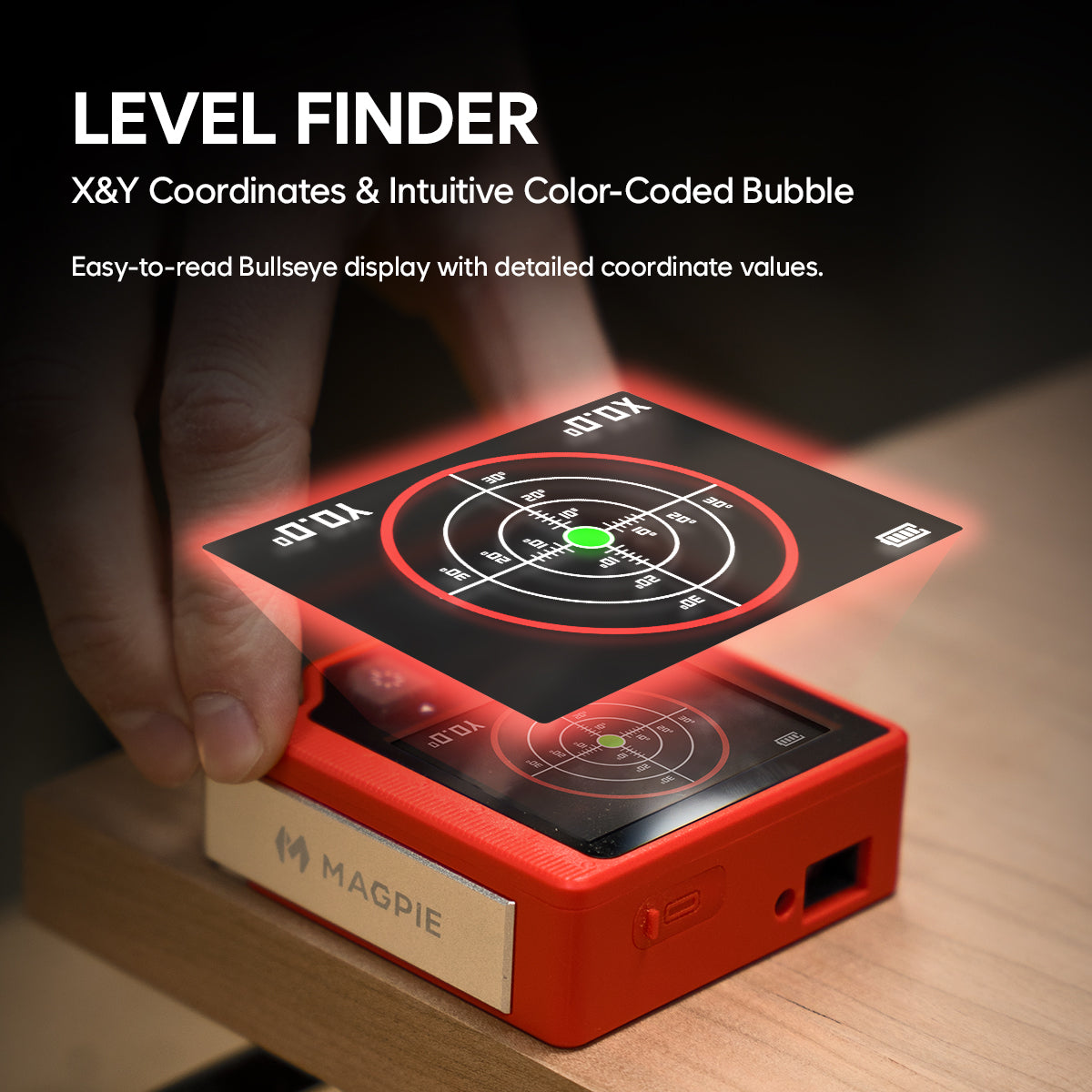 QUBE: 3-in-1 Digital Laser Distance Meter, Angle Finder, Level Finder / Complete Multi-Measurer for DIY, Woodworking and Constructions