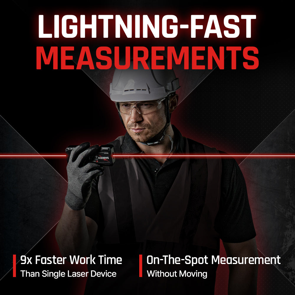 NEW! Saber X: 262ft (80m) The 2.5X Brighter Bilateral Laser Measuring Tool with Angle Sensor