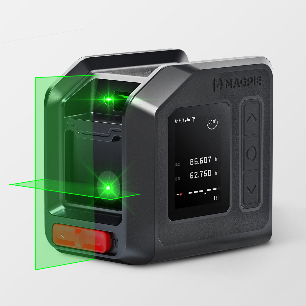 MAGPIE NOVA: 4-in-1 Green Cross Line Laser Level, Laser Distance Meter, Angle & Level Finder