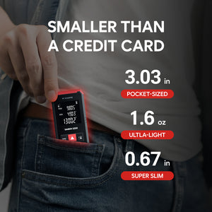 MAGPIE SABER Mini: Pocket-Sized Laser Distance Meter, 131 ft (40 m), ±1/16 in