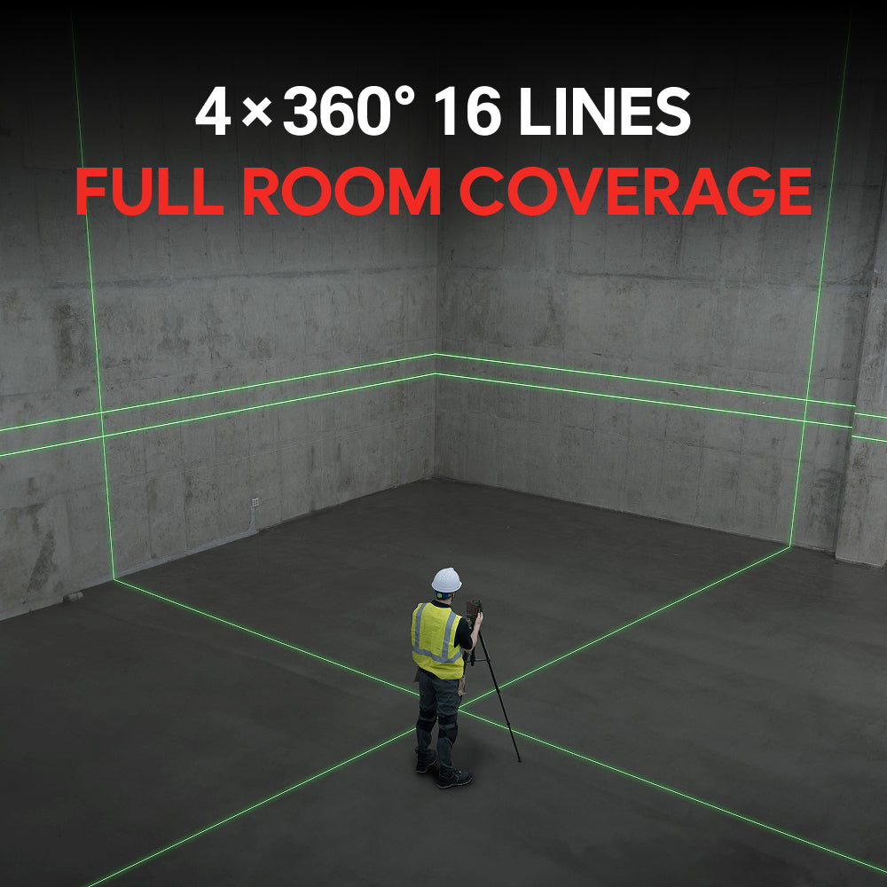 MAGPIE VADER 4D: 16-Line 4 × 360° Self-Leveling Green Laser Level