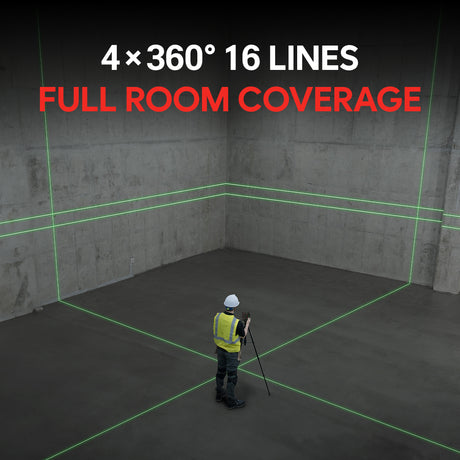 MAGPIE VADER 4D: 16-Line 4 × 360° Self-Leveling Green Laser Level
