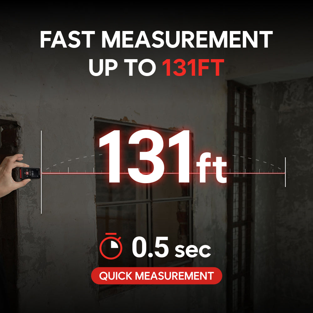 MAGPIE SABER Mini: Pocket-Sized Laser Distance Meter, 131 ft (40 m), ±1/16 in