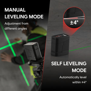 MAGPIE VADER Mini: Ultra-Compact Rechargeable Green Cross Line Laser Level, 100 ft (30 m)