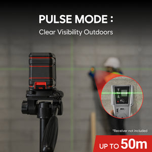 MAGPIE VADER Lite: Self-Leveling Green Cross Line Laser Level, 100 ft (30 m), AA Battery