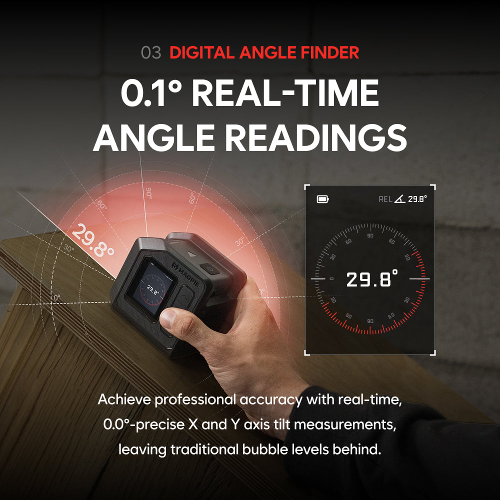 MAGPIE NOVA: 4-in-1 Green Cross Line Laser Level, Laser Distance Meter, Angle & Level Finder