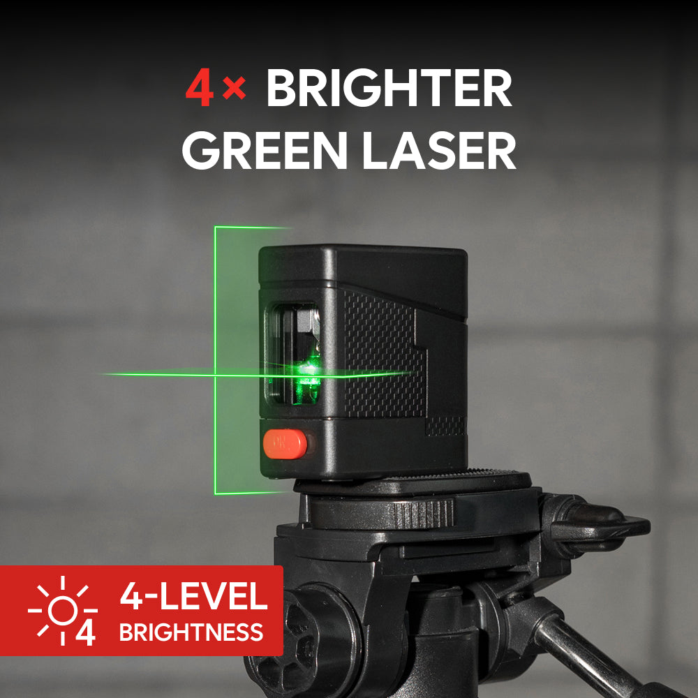 MAGPIE VADER Mini: Ultra-Compact Rechargeable Green Cross Line Laser Level, 100 ft (30 m)